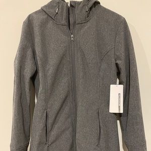 Mondetta Women's Heather Gray Hooded Zip Utility Jacket